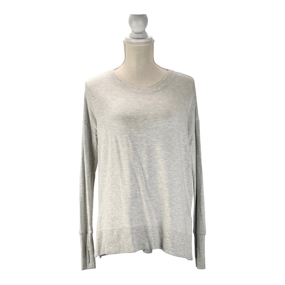 Workshop Republic Clothing Scoop Neck Top Small petite Pale Heather Gray Modal